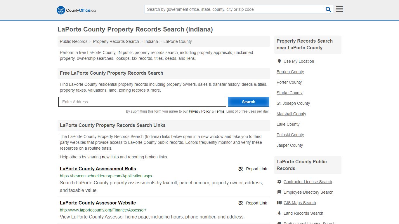 LaPorte County Property Records Search (Indiana) - County Office